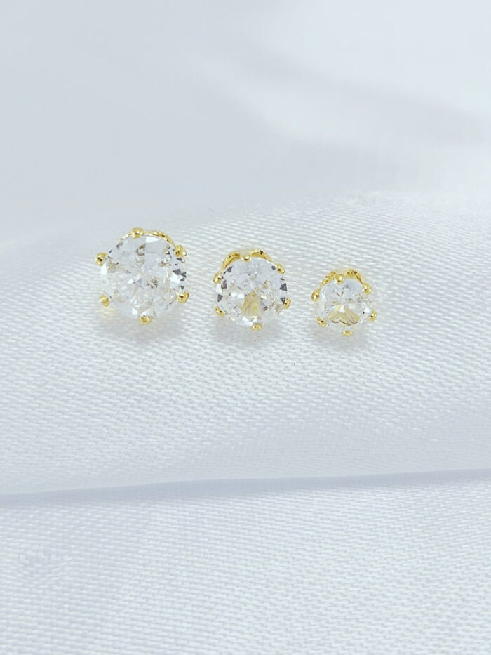 Brinco trio ponto de luz cristal