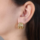 Brinco cinco fios cravejado e liso