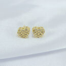 Brinco coração cravejado