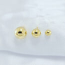 Trio de brincos bola dourado