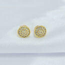 Brinco circulo cravejado com borda dourada