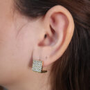 Brinco placas de strass cristal