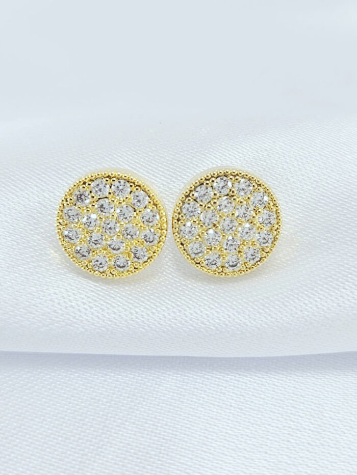 Brinco circulo cravejado cristais