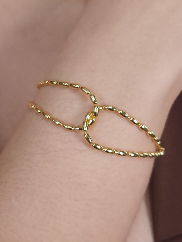 Pulseira dupla entrelaçada