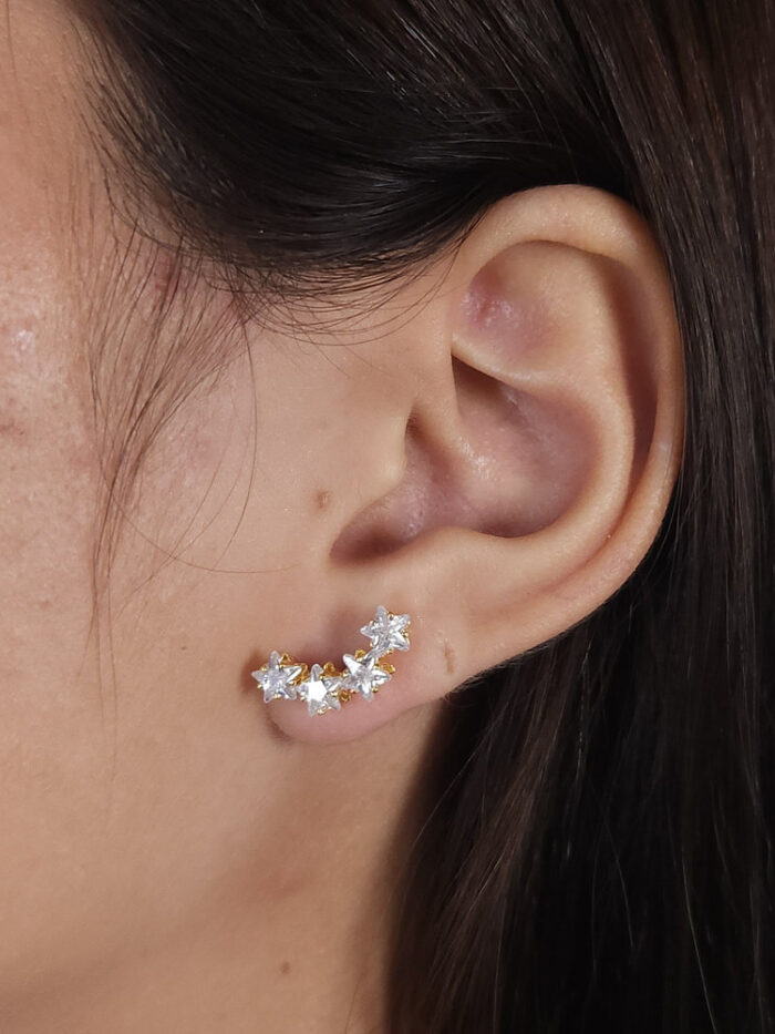 Brinco estrelas cravejadas
