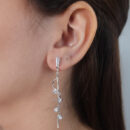 Brinco fio veneziana com pedras navetes