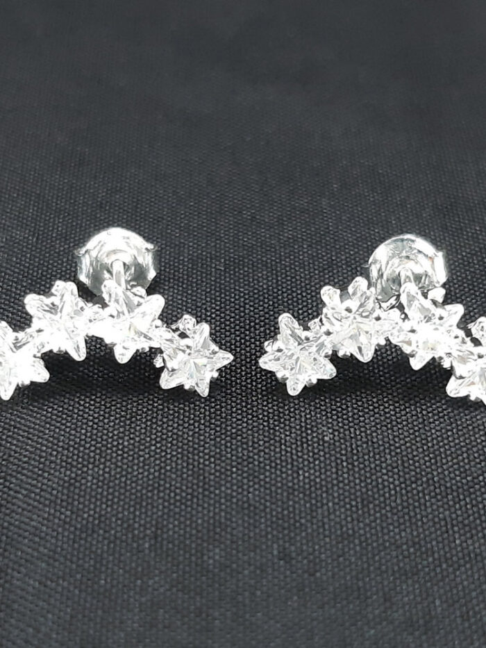 Brinco com pedra trilpa cristal