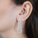 Brinco navete pedra cristal