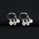 Argola trio de coração cristal