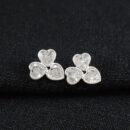 Brinco trevo formato coração