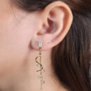 Brinco base cristal fio malha com pontos de luz