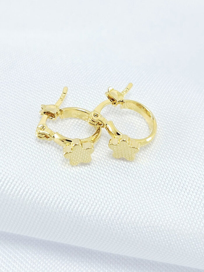 Brinco argola com estrela lisa