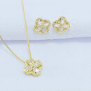 Conjunto flor com zircônia trabalhado