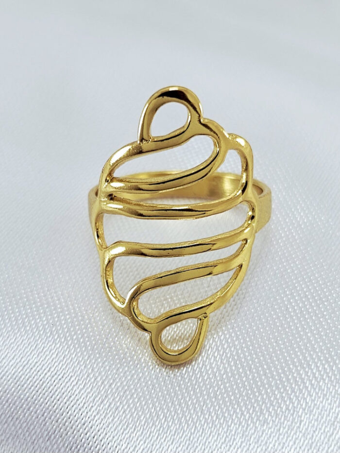 Anel Folheado orgânico vazado