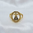 Anel Nossa senhora de aparecida cravejado vazado