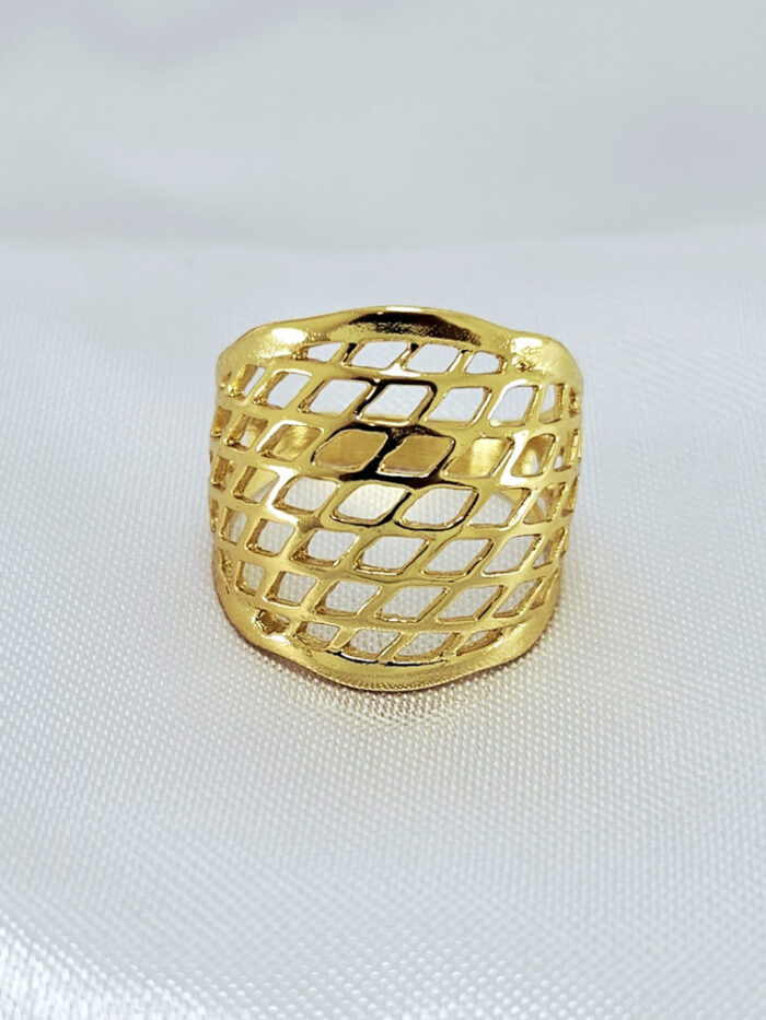 Anel tela vazado liso