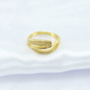 Anel três fios fosco e liso dourado