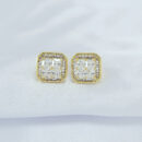 Brinco quadrado cravejado