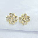 Brinco trevo cravejado