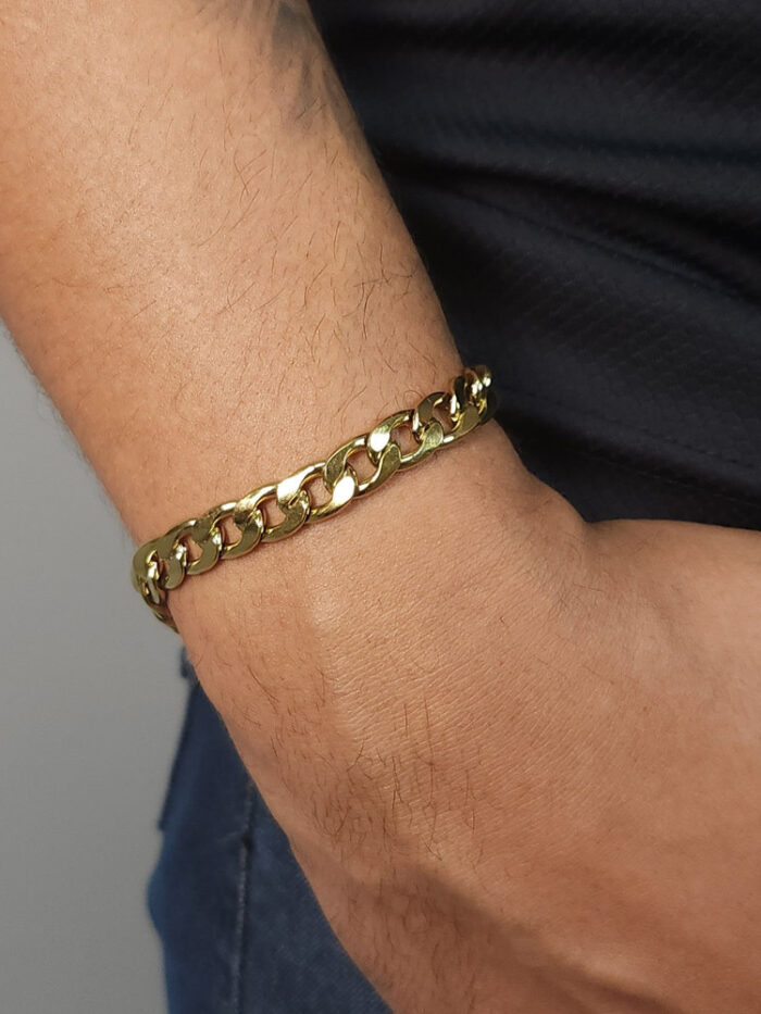 Pulseira masculina elos longos vazados