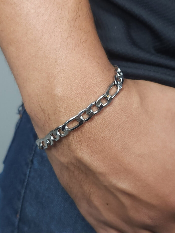 Pulseira masculina elos largos vazados