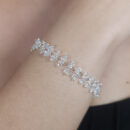 Pulseira dupla elos vazado detalhe cristal