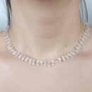 Gargantilha chocker cristais duplo detalhado