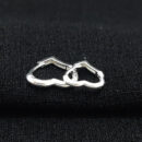 Brinco duo coração vazado liso