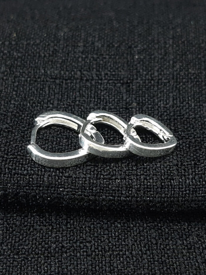 Trio de brinco argola modelo coração