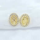 Brinco nossa senhora das graças borda cravejada