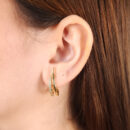 Brinco estilo vírgula  fio duplo