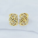 Brinco entrelaçado fio liso e fio detalhado