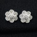 Brinco flor cravejado cristal