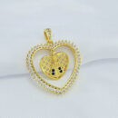 Pingente coração nossa senhora aparecida detalhe cravejado