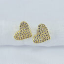 Brinco coração cravejado