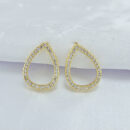 Brinco gota fio cravejado