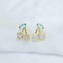 Brinco cereja com zircônia