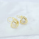 Brinco gancho coração cristal