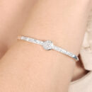 Bracelete trevo cravejado