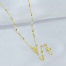 Gargantilha terço com bolinha dourada  e pérola