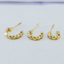 Trio de brinco argola detalhe coração