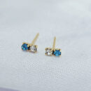 Brinco antialérgico pedrinha dupla IVOPITA