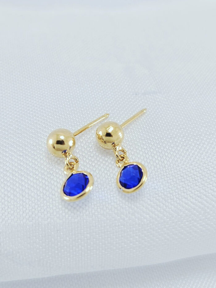 Brinco infantil esfera dourada pêndulo IVOPITA