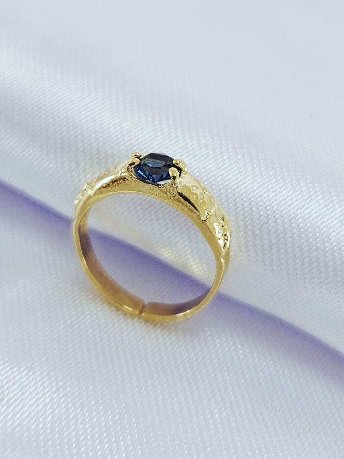 Anel infantil formatura pedra azul