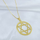 Cordão masculino com pingente Estrela de Davi vazado