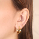 Brinco argola fio duplo detalhado e liso