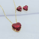 Conjunto coração vermelho