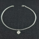 Tornozeleira elo português com coração