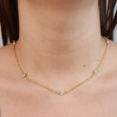 Gargantilha choker pontos de luz dourado