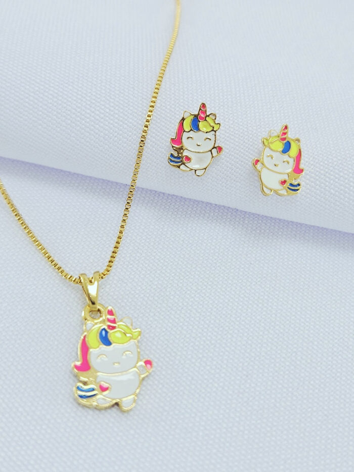 Conjunto infantil unicórnio colorido